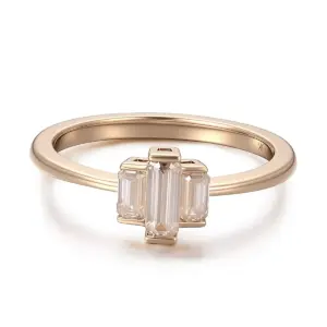 10k gold emerald cut moissanite channel three stone engagement ring 1