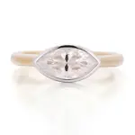 10k gold marquise lab grown diamond bezel solitaire engagement ring 1