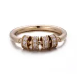 10k gold round lab grown diamond channel set statement ring 1