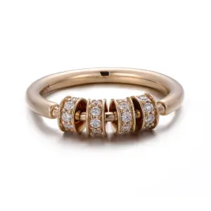 10k gold round lab grown diamond channel set statement ring 1