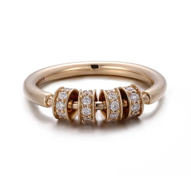 10k gold round lab grown diamond channel set statement ring 1