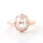 10k rose gold oval moissanite bezel solitaire engagement ring 1