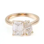 14k gold emerald marquise moissanite prong set toi et moi engagement ring 1