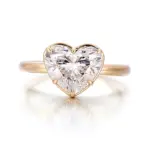 14k gold heart lab grown diamond prong set solitaire engagement ring 1