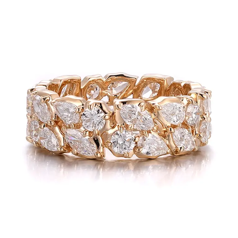 14k gold lab grown diamond prong set stackable ring 1