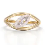 14k gold marquise cut moissanite prong split shank engagement ring 1