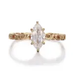 14k gold marquise cut moissanite six prong solitaire engagement ring 1