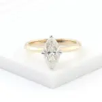 14k gold marquise moissanite prong set solitaire engagement ring 1