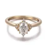 14k gold oval cut moissanite four prong solitaire engagement ring 1