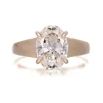 14k gold oval lab grown diamond prong set solitaire engagement ring 1