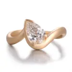 14k gold pear lab grown diamond prong set solitaire engagement ring 1
