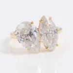 14k gold pear marquise moissanite prong set toi et moi engagement ring 1