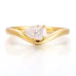 14k gold pear shape moissanite three prong solitaire engagement ring 1