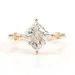 14k gold princess moissanite prong set three stone engagement ring 1