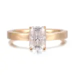 14k gold radiant cut moissanite four prong solitaire engagement ring 1