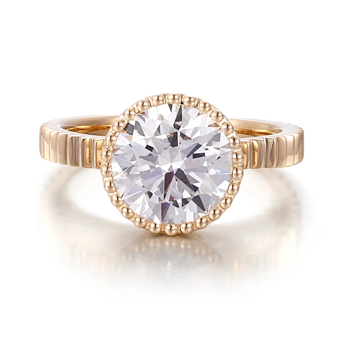 14k gold round lab grown diamond bezel solitaire engagement ring 1 14k gold round lab grown diamond bezel solitaire engagement ring 1