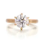 14k gold round lab grown diamond prong set solitaire engagement ring 1