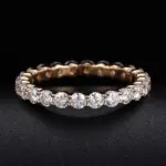 14k gold round lab grown diamond prong set stackable ring 1