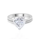 14k white gold heart shape moissanite prong set straight engagement ring 1