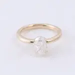 18k gold oval moissanite four prong solitaire engagement ring 1