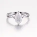18k white gold marquise cut moissanite six prong solitaire engagement ring 1