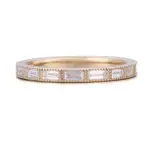 10k gold baguette lab grown diamond bezel eternity ring 1