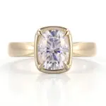 10k gold cushion lab grown diamond prong set solitaire engagement ring 1