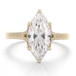 10k gold marquise lab grown diamond prong set cluster engagement ring 1