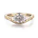 10k gold oval lab grown diamond prong set solitaire engagement ring 1