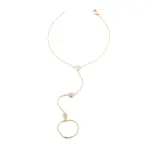 10k gold pear lab grown diamond bezel chain bracelet 1