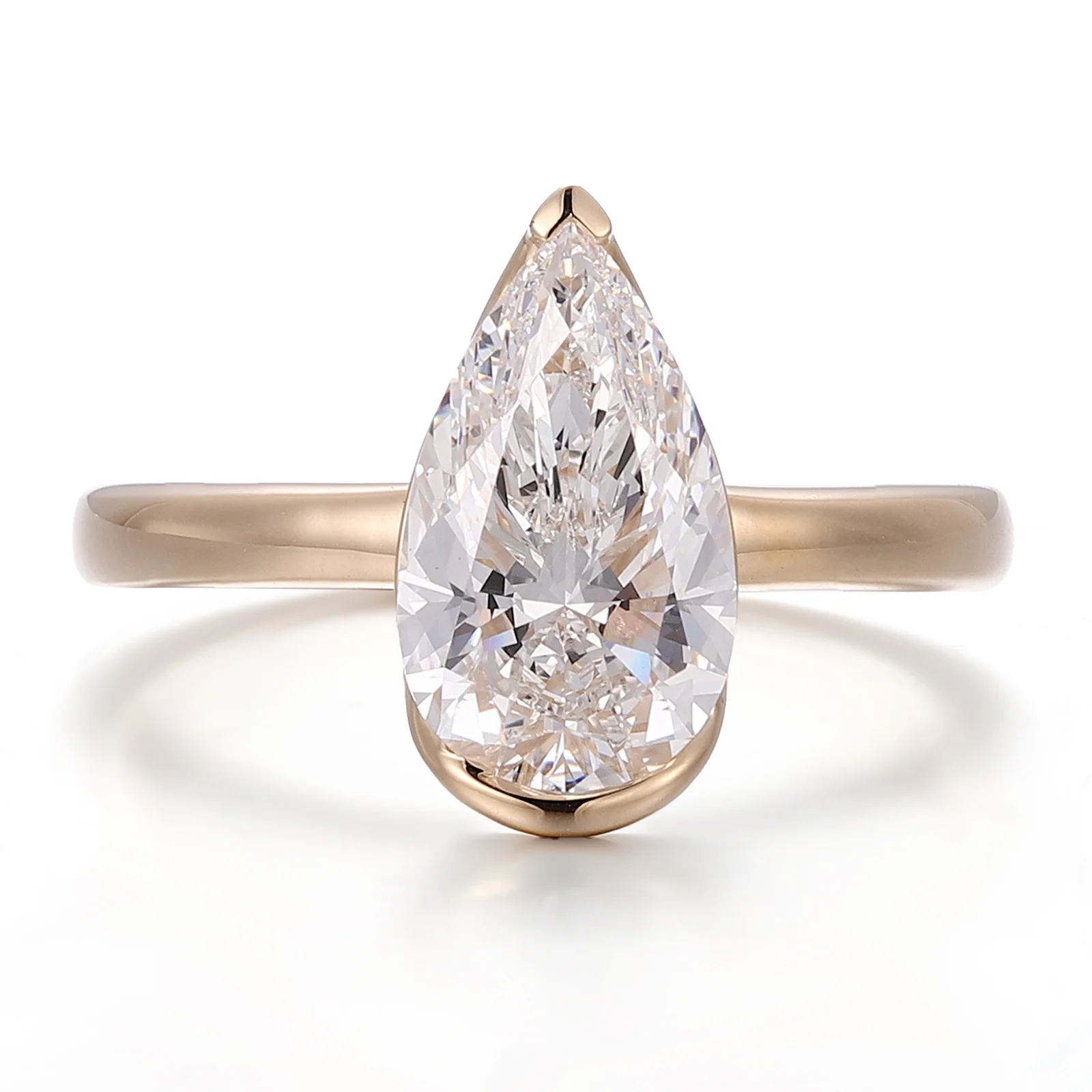 10k gold pear lab grown diamond channel set solitaire engagement ring 1 10k gold pear lab grown diamond channel set solitaire engagement ring 1