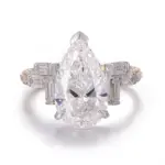 10k gold pear lab grown diamond prong set cluster engagement ring 1