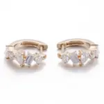 10k gold pear lab grown diamond prong set hoop earring 1