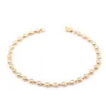 10k gold round lab grown diamond bezel chain bracelet 1