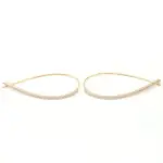 10k gold round lab grown diamond bezel hoop earring 1