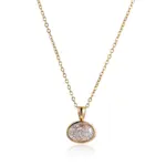 10k gold round lab grown diamond bezel pendent necklace 1