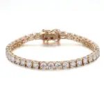 10k gold round lab grown diamond four prong tennis bracelet 1