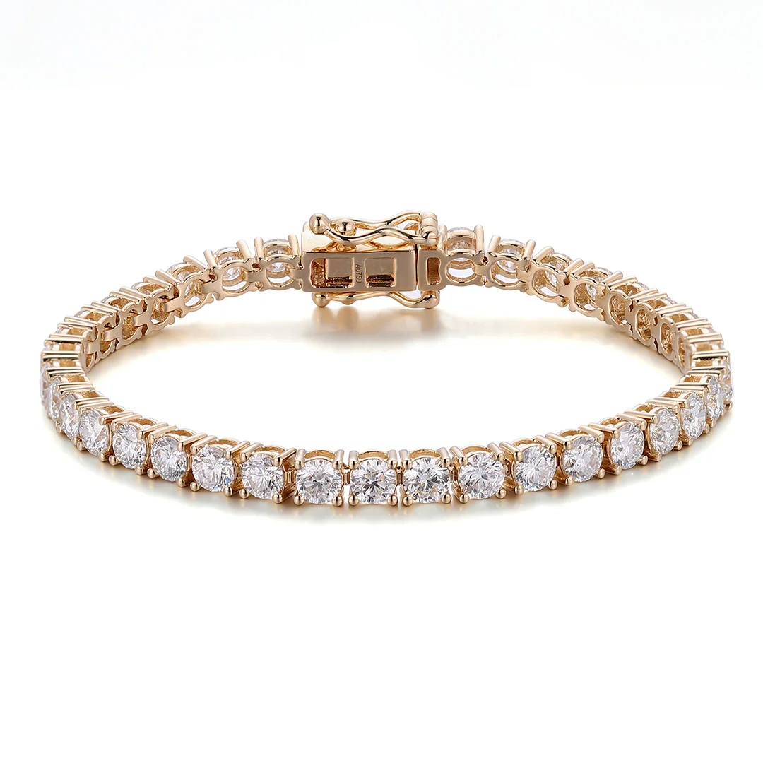 10k gold round lab grown diamond four prong tennis bracelet 1 10k gold round lab grown diamond four prong tennis bracelet 1