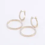10k gold round lab grown diamond prong set drop earring 1