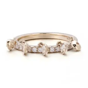 10k gold round lab grown diamond prong set eternity ring 1