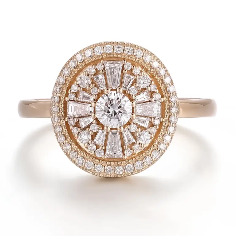 10k gold round lab grown diamond prong set halo engagement ring 1