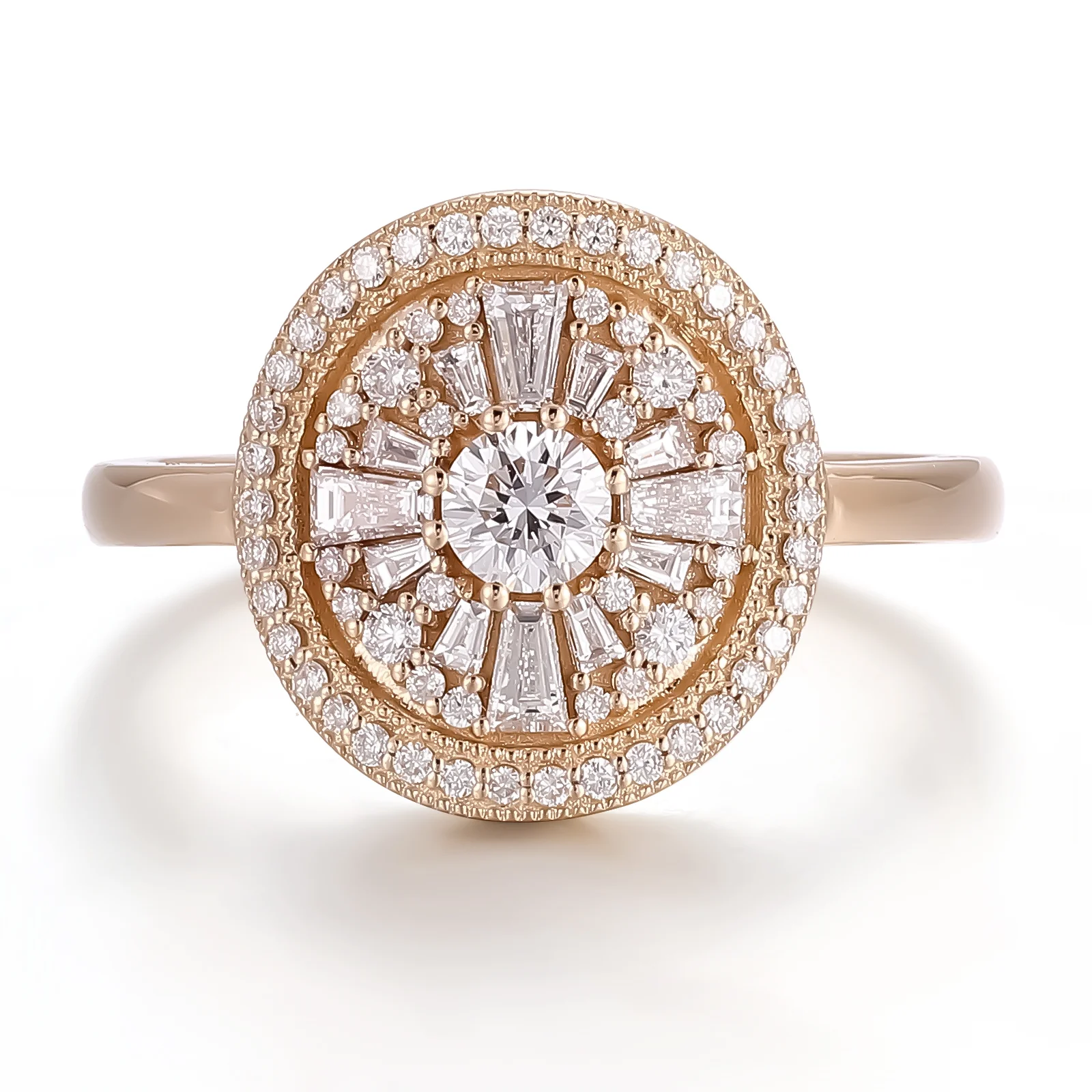 10k gold round lab grown diamond prong set halo engagement ring 1 10k gold round lab grown diamond prong set halo engagement ring 1