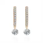 10k gold round lab grown diamond prong set hoop earring 1