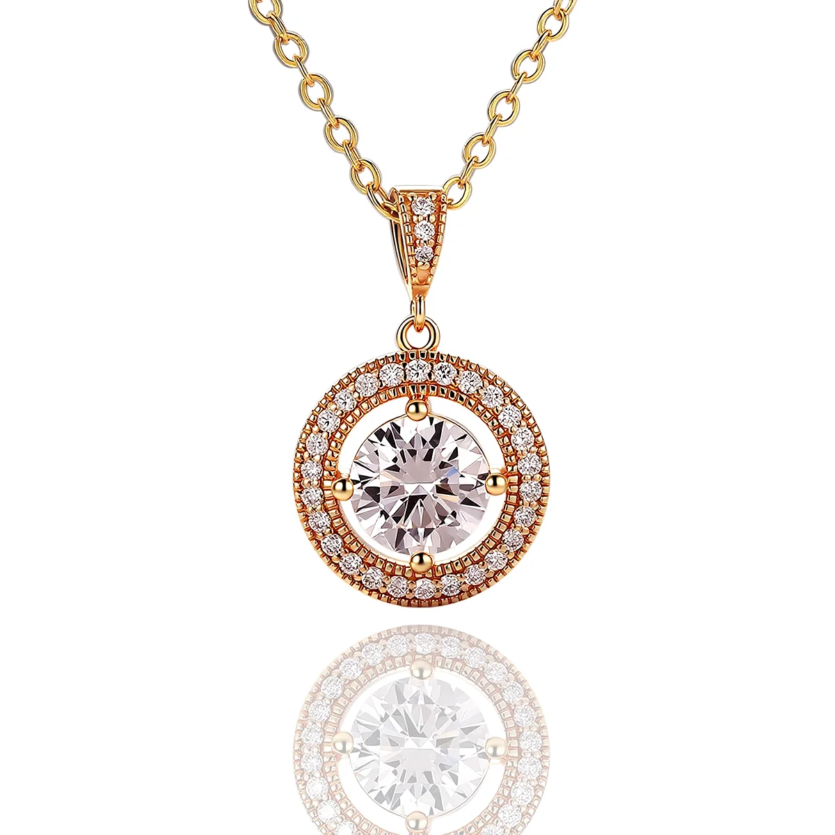 10k gold round lab grown diamond prong set pendent necklace 1 10k gold round lab grown diamond prong set pendent necklace 1