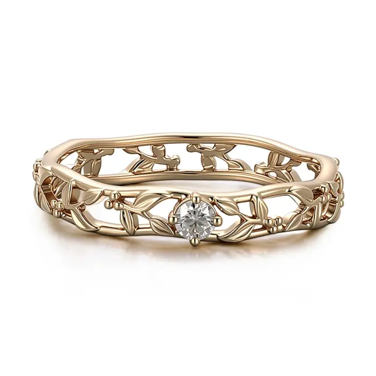 10k gold round lab grown diamond prong set solitaire engagement ring 1
