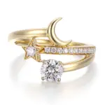 10k gold round lab grown diamond prong set split shank engagement ring 1