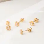 10k gold round lab grown diamond prong set stud earring 1 1.webp