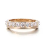 10k gold round lab grown diamond prong seting eternity ring 1