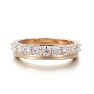 10k gold round lab grown diamond prong seting eternity ring 1