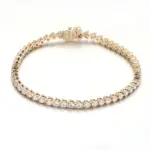10k gold round lab grown diamond three prong tennis bracelet 1
